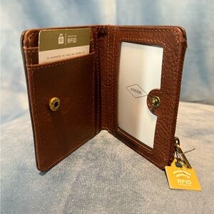 Fossil RFID Brown Leather Card Holder
